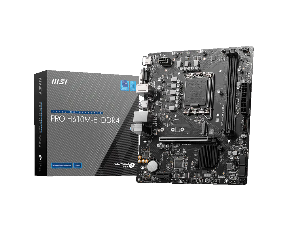 Carte Mère MSI PRO H610M-E D4 12ème-13ème Gen