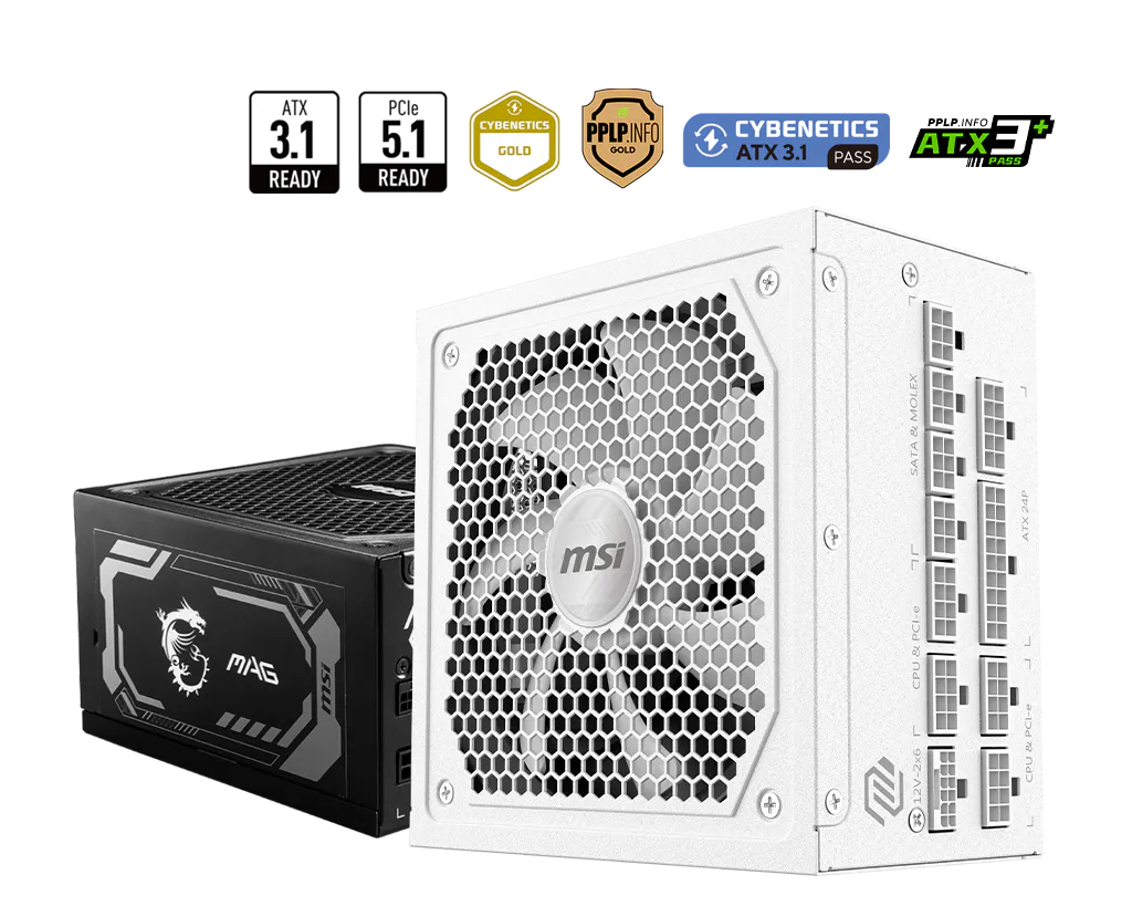 PSU/Alimentation 1000W ATX MSI MAG A1000GL PCIE5 Gold