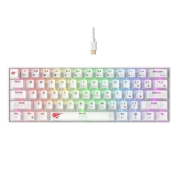 HAVIT KB903L Clavier Mécanique Transparent Blanc