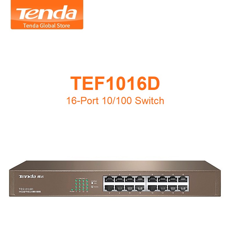 Switch-R Tenda 16 Ports Gigabit 10/100Mbps TEG1016D