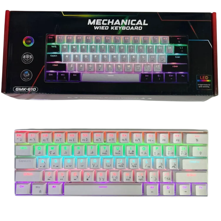 Clavier Mécanique GMK610 Blanc Switch Blue