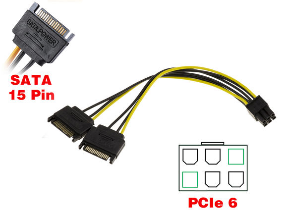 Adaptateur Mini 6Pin vers 2x SATA