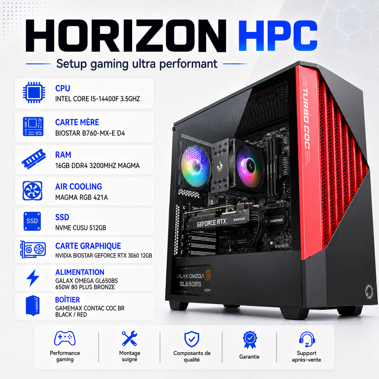 PC Gamer i5-14G/B760/16GB/512GB NVMe/RTX3060 12GB
