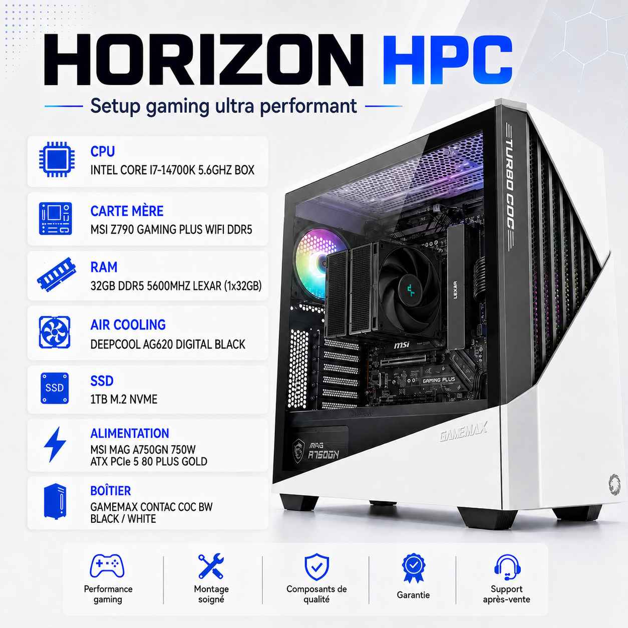 PC Station i7-14ème Z790 32Go SSD1To