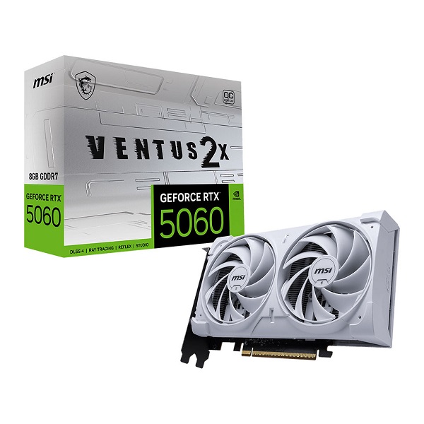 GPU MSI Ventus 2X OC RTX 5060 8Go GDDR7 White