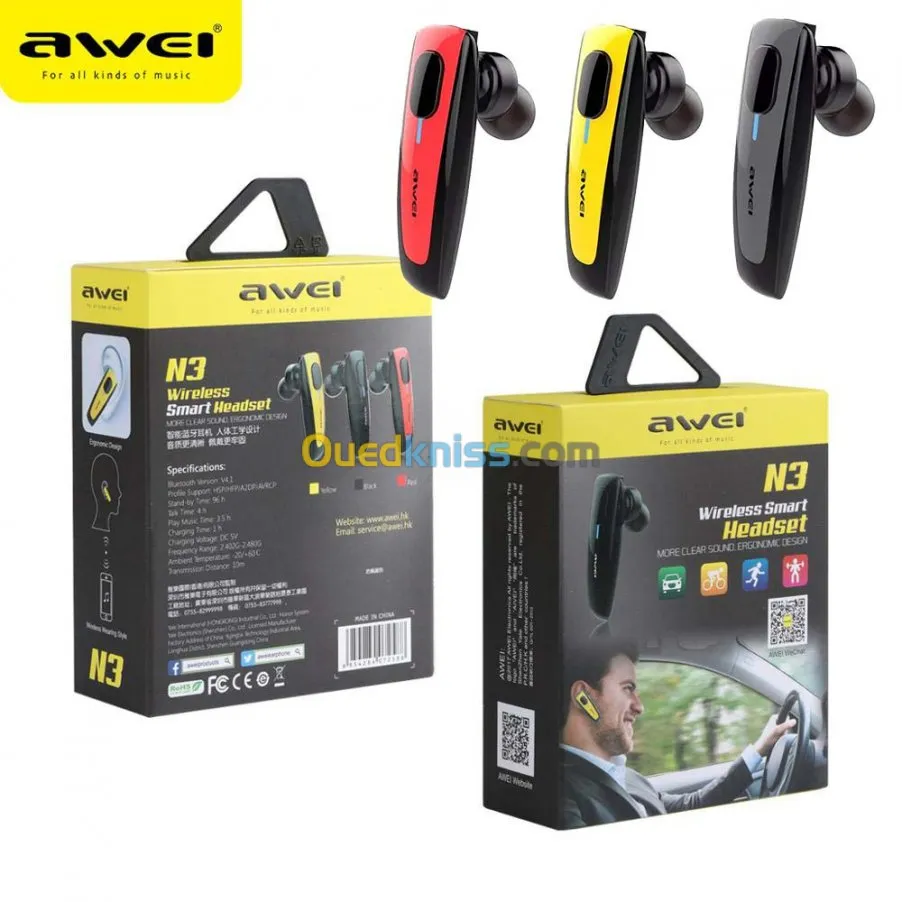 Kit Main Libre Awei Bluetooth N3